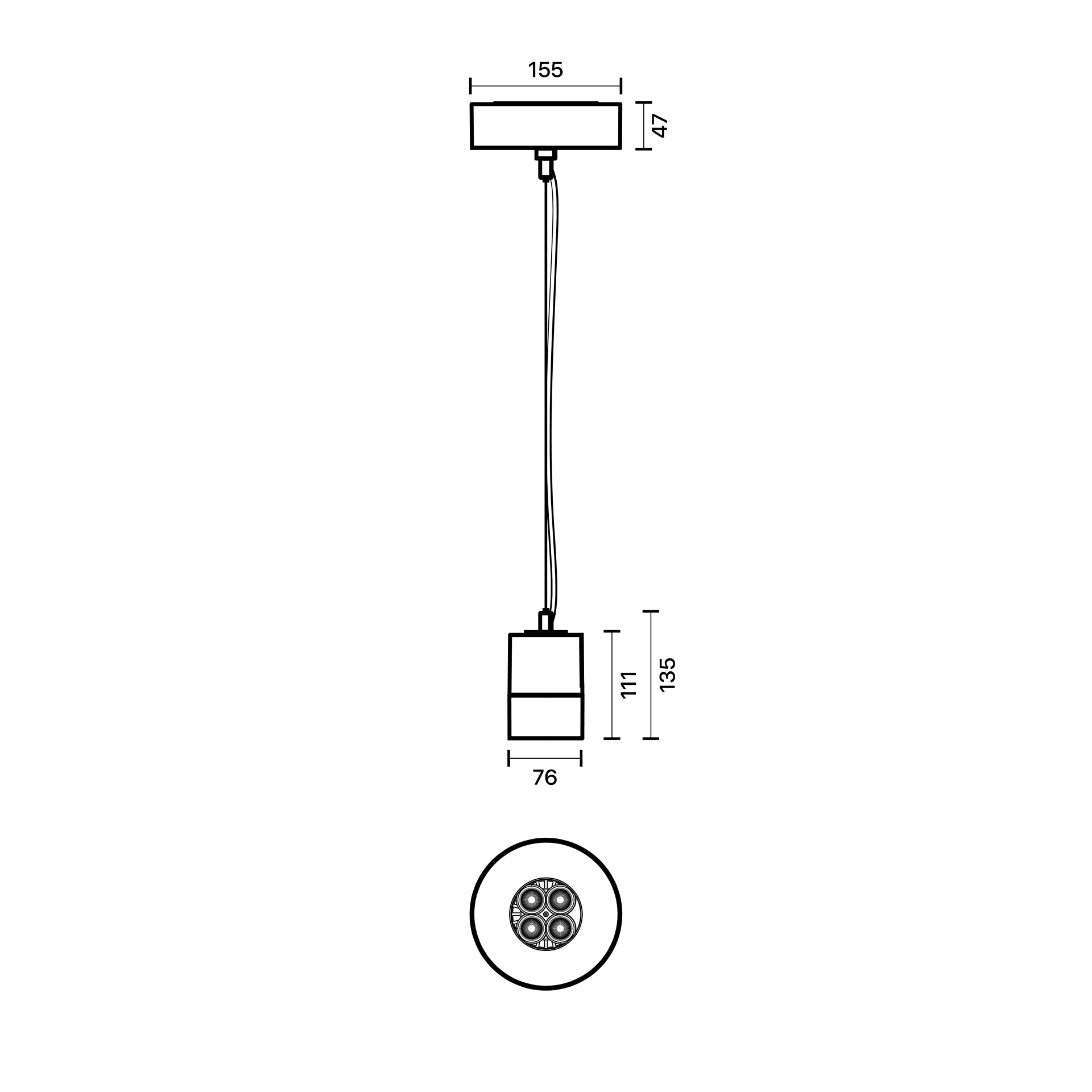Array Pendant 4x – Plus Light Tech